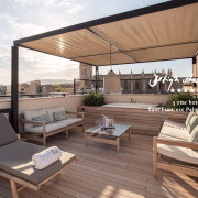 Terrace boards in delicate sandy tones on roof terrace in Palma on Mallorca