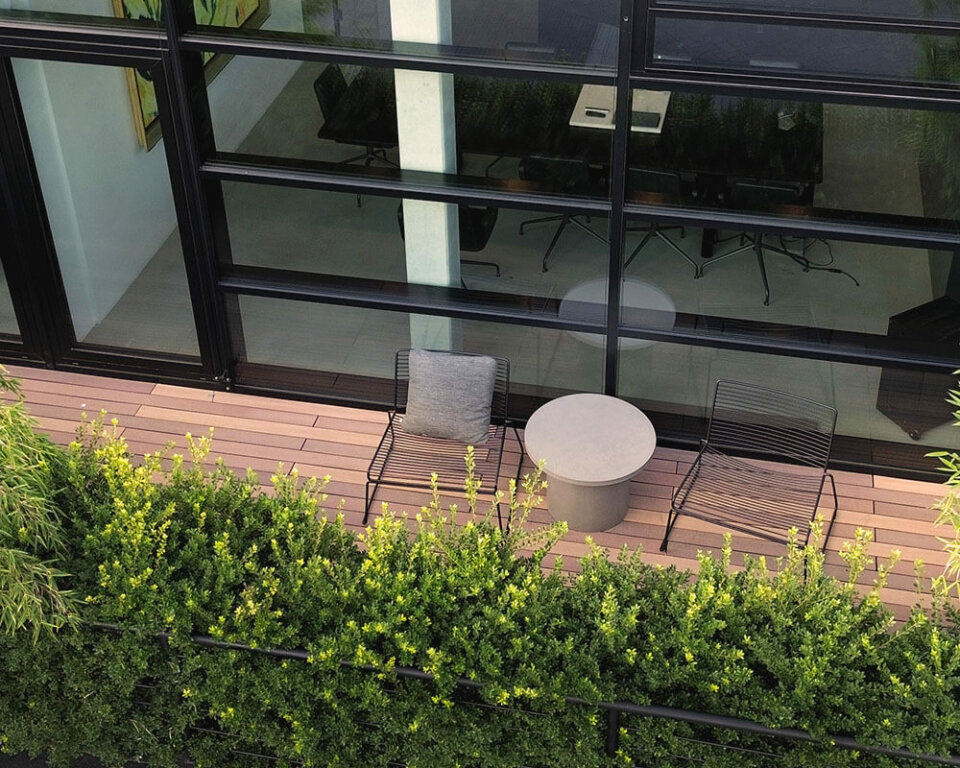 Balkon WPC in Holzoptik aus der Vogelperspektive